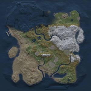 Thumbnail Rust Map: Procedural Map, Size: 3700, Seed: 1165766161, 13 Monuments