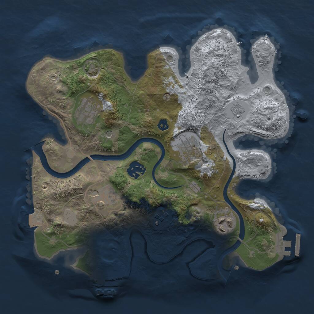 Rust Map: Procedural Map, Size: 2800, Seed: 43912, 12 Monuments