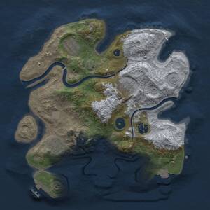 Thumbnail Rust Map: Procedural Map, Size: 3000, Seed: 1367576830, 11 Monuments