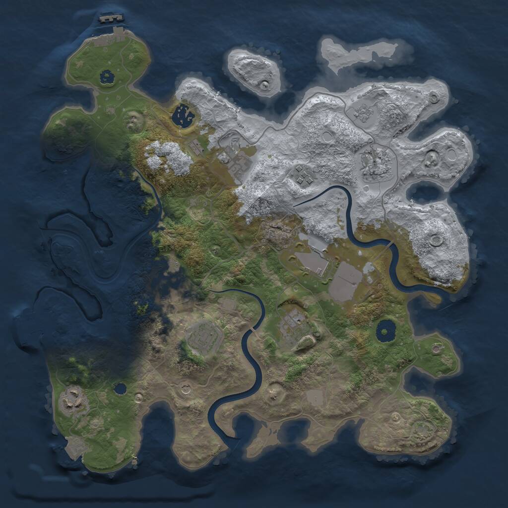 Rust Map: Procedural Map, Size: 3500, Seed: 927023572, 15 Monuments