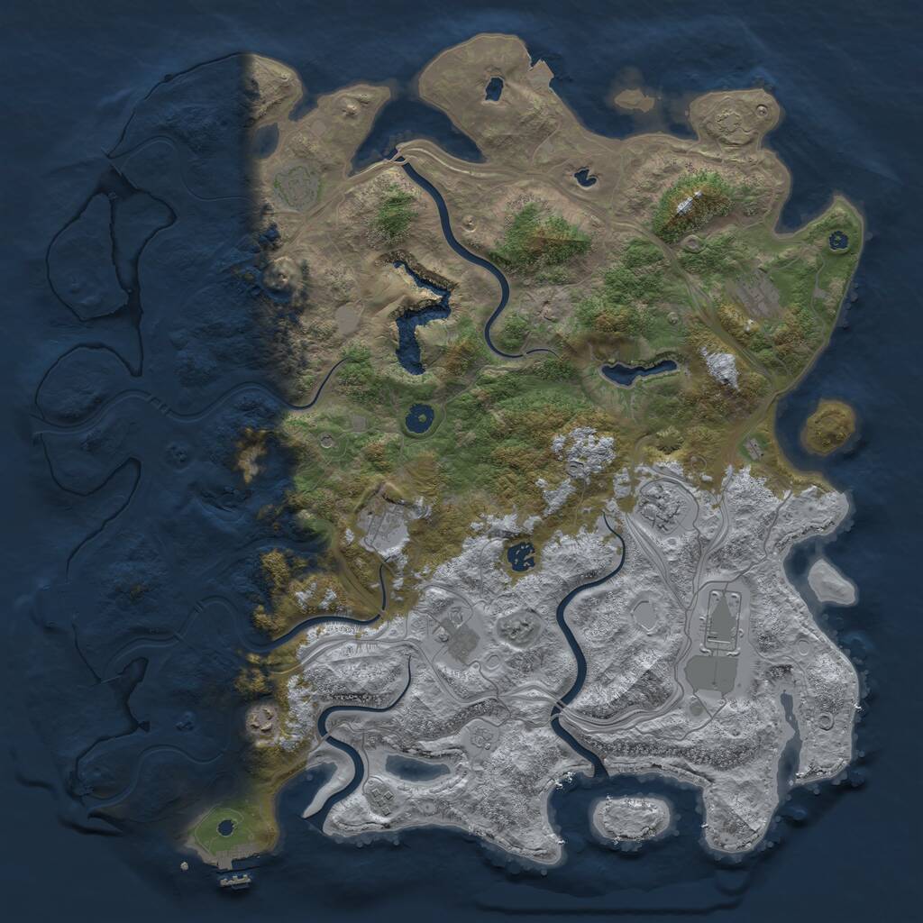 Rust Map: Procedural Map, Size: 4800, Seed: 1040718, 15 Monuments