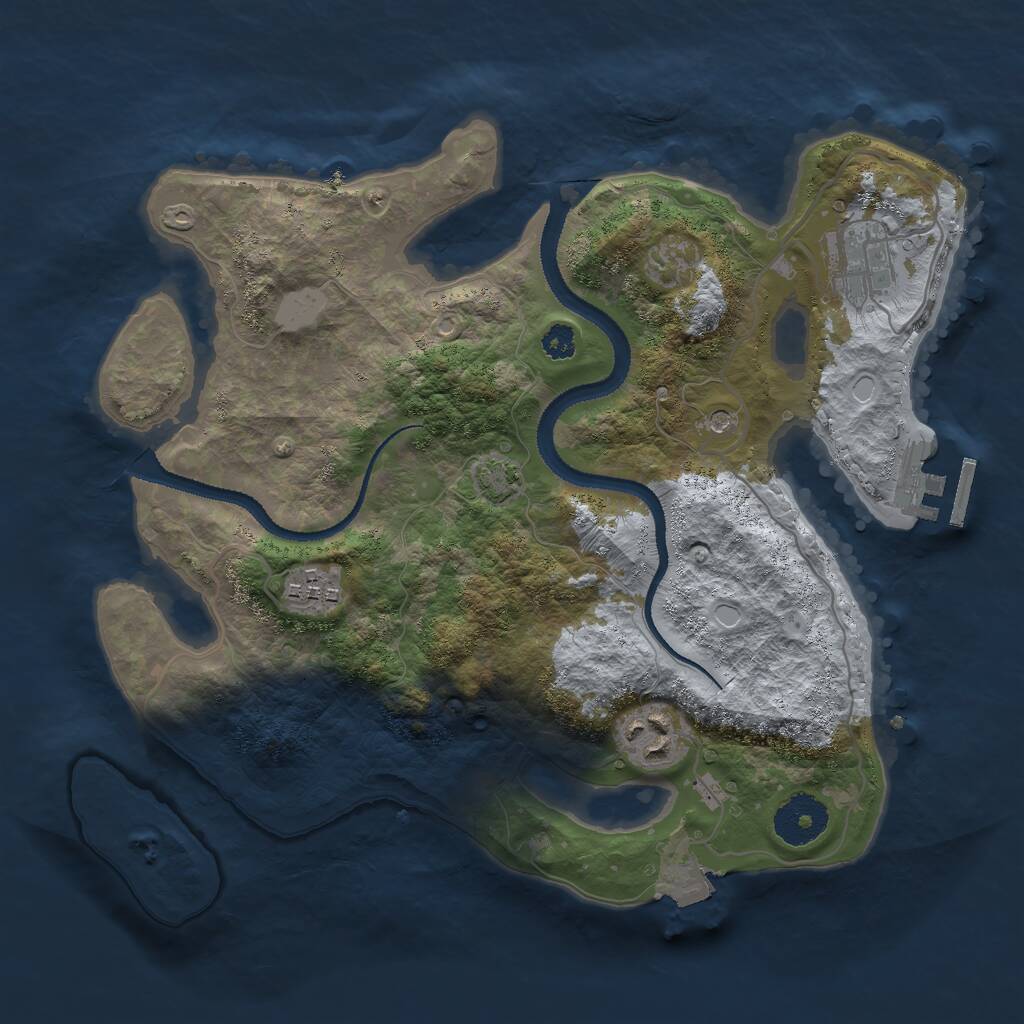 Rust Map: Procedural Map, Size: 3000, Seed: 817449075, 7 Monuments