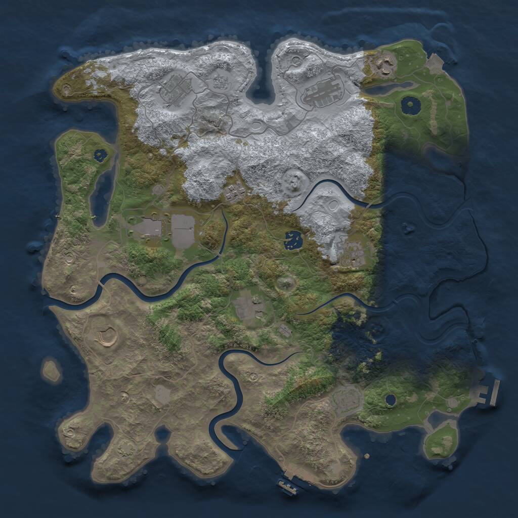 Rust Map: Procedural Map, Size: 3975, Seed: 35749, 16 Monuments
