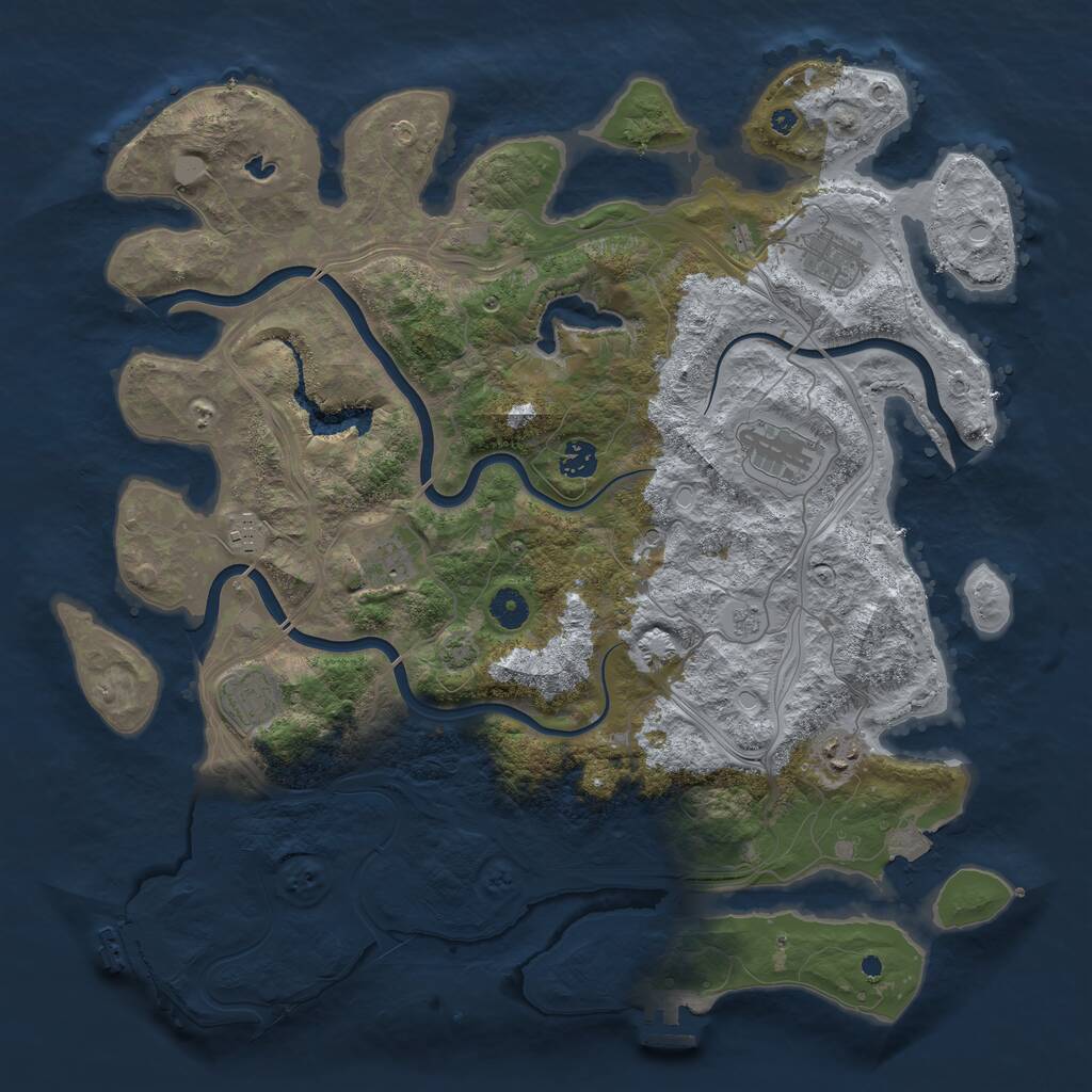 Rust Map: Procedural Map, Size: 4250, Seed: 1102698321, 13 Monuments