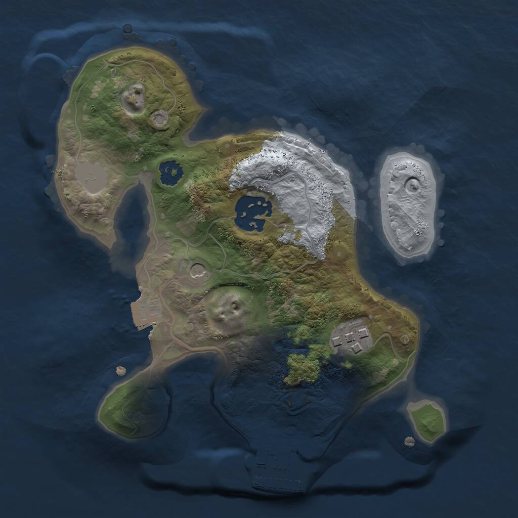 Rust Map: Procedural Map, Size: 2100, Seed: 200001, 5 Monuments