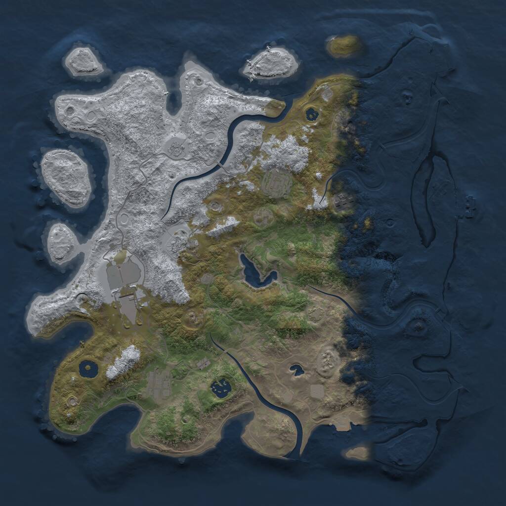 Rust Map: Procedural Map, Size: 4000, Seed: 420887257, 12 Monuments