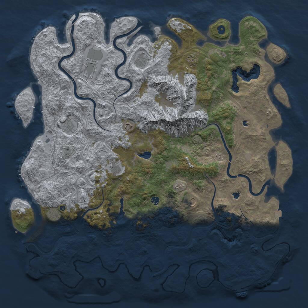 Rust Map: Procedural Map, Size: 5500, Seed: 21, 16 Monuments