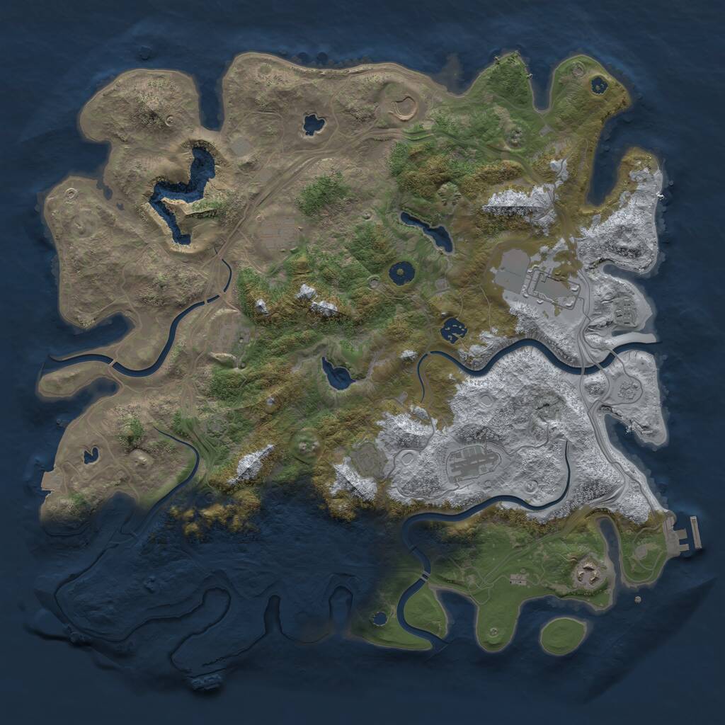 Rust Map: Procedural Map, Size: 4500, Seed: 65087650, 15 Monuments