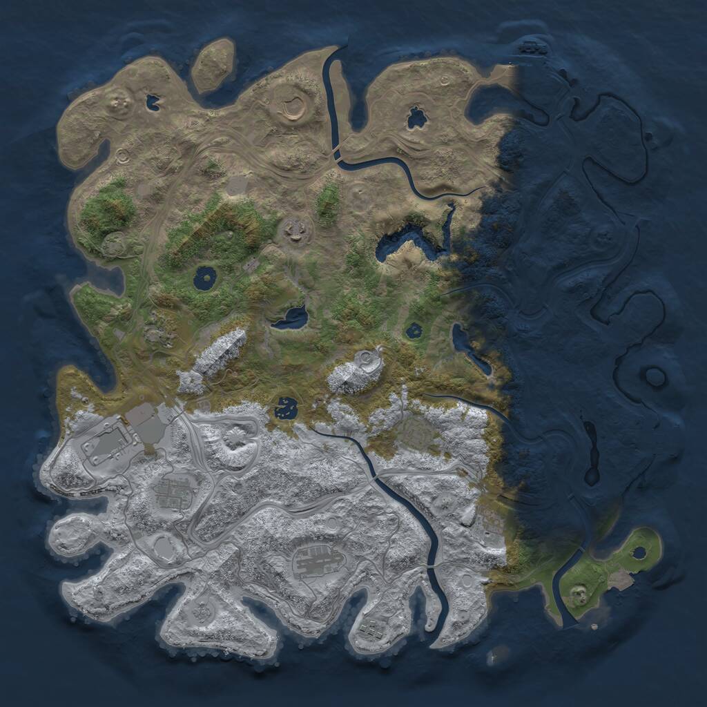 Rust Map: Procedural Map, Size: 4500, Seed: 1987942, 16 Monuments