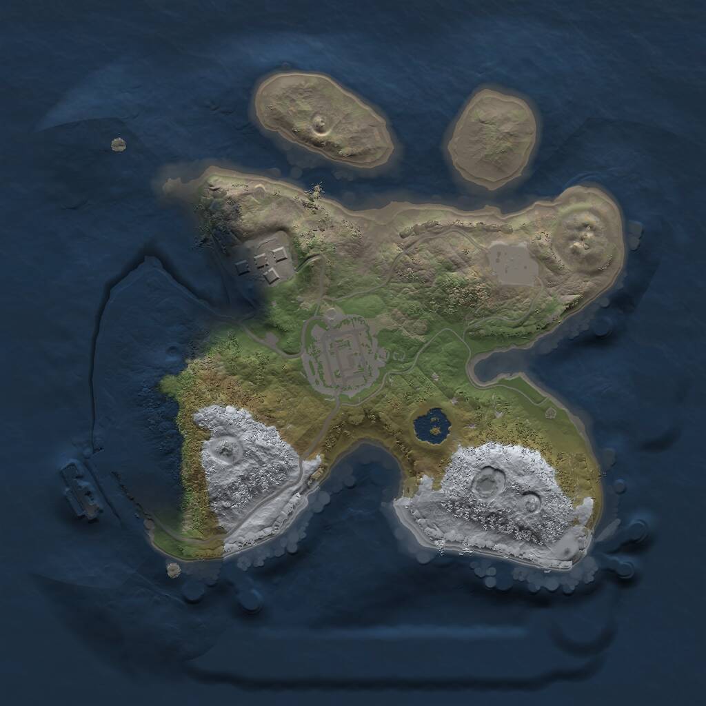 Rust Map: Procedural Map, Size: 2000, Seed: 370897467, 4 Monuments