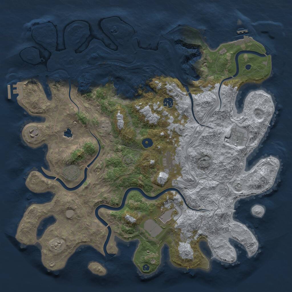 Rust Map: Procedural Map, Size: 4250, Seed: 291650981, 13 Monuments