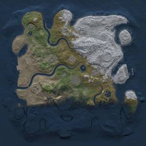 Thumbnail Rust Map: Procedural Map, Size: 3500, Seed: 1750138094, 13 Monuments