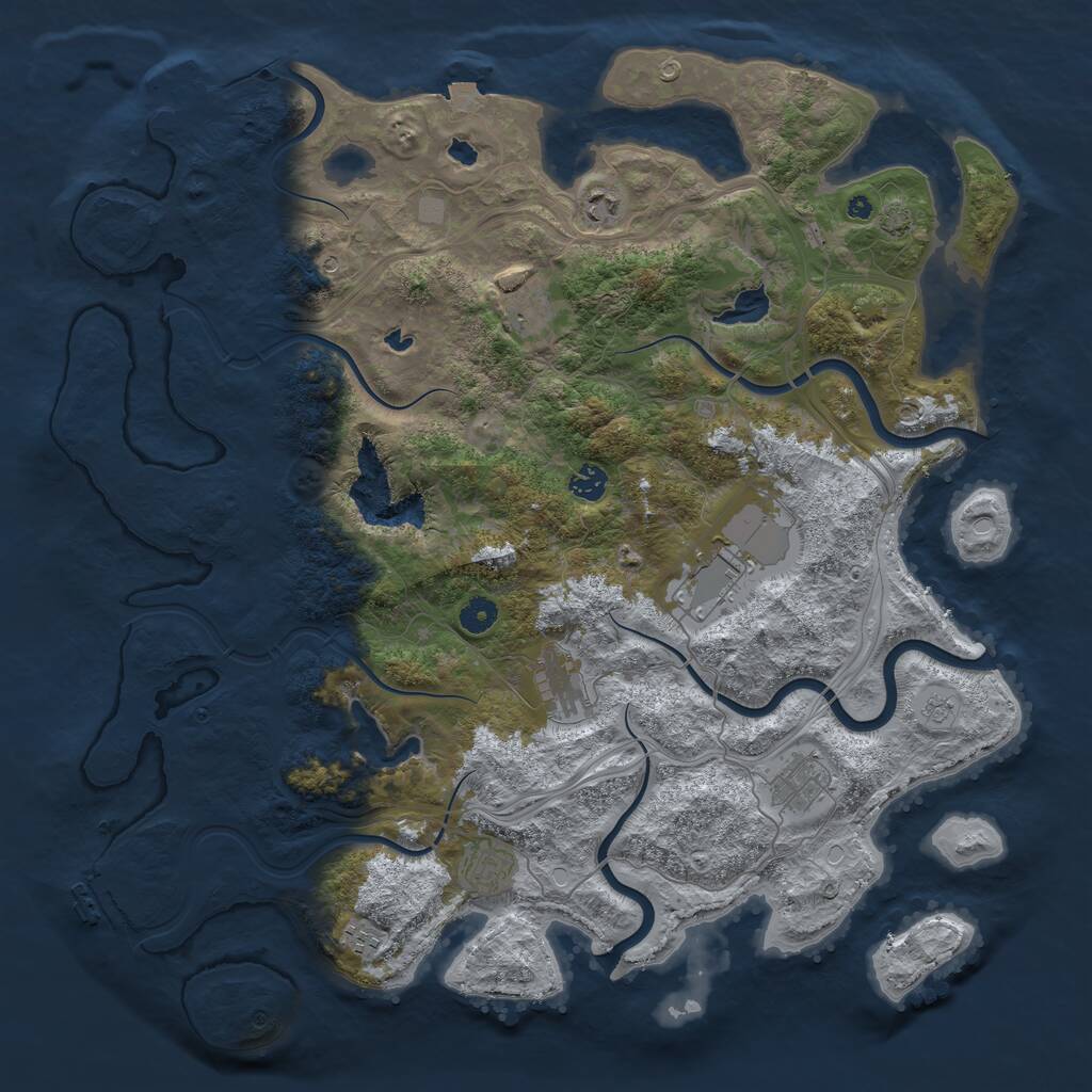 Rust Map: Procedural Map, Size: 4500, Seed: 85227930, 14 Monuments