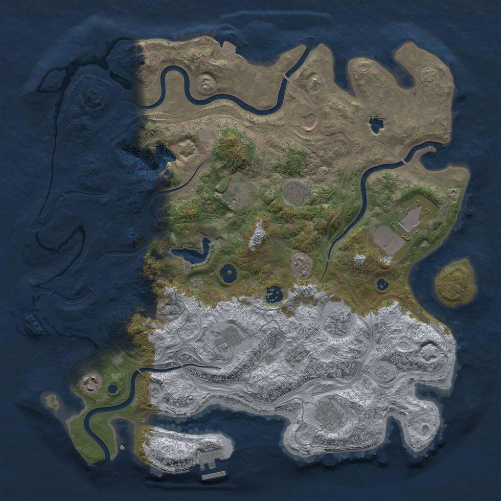 Rust Map: Procedural Map, Size: 4250, Seed: 60001992, 16 Monuments