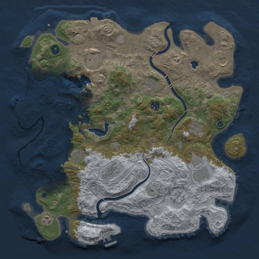 Rust Map: Procedural Map, Size: 4250, Seed: 60001992, 17 Monuments