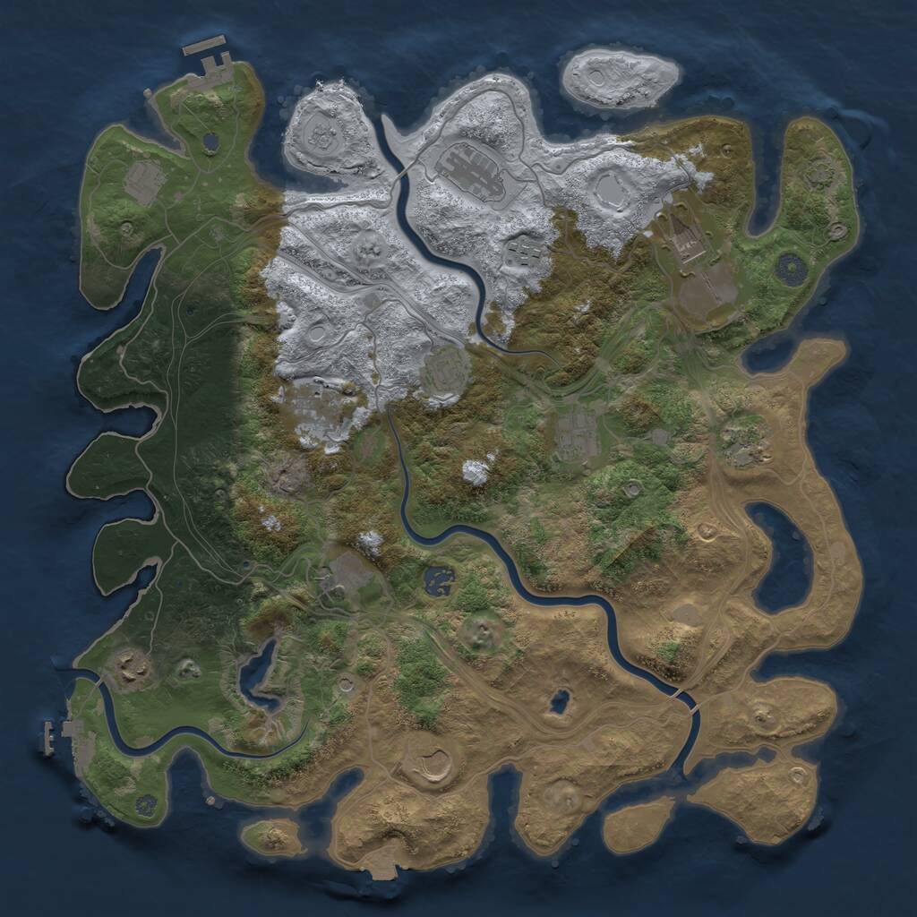Rust Map: Procedural Map, Size: 4250, Seed: 2055763646, 19 Monuments