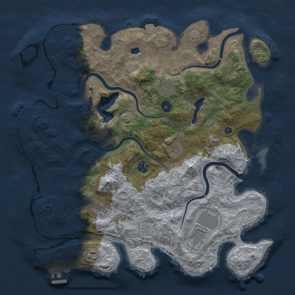 Rust Map: Procedural Map, Size: 4000, Seed: 46548, 13 Monuments