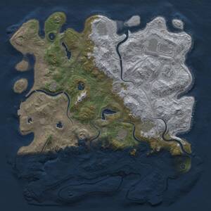 Thumbnail Rust Map: Procedural Map, Size: 4500, Seed: 1121711000, 14 Monuments