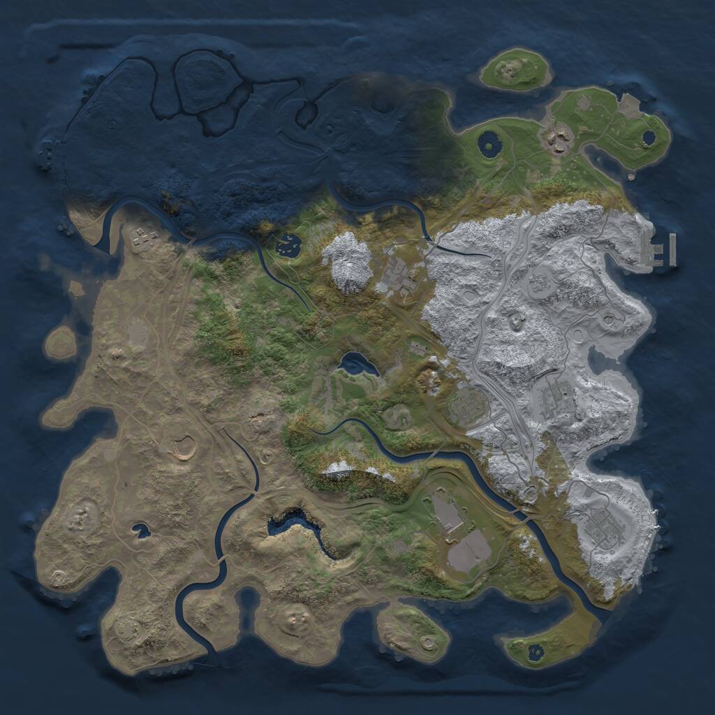 Rust Map: Procedural Map, Size: 4300, Seed: 477348336, 15 Monuments