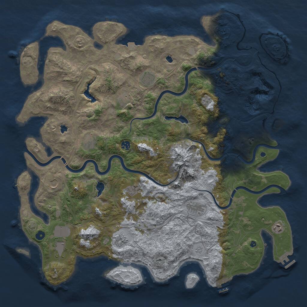 Rust Map: Procedural Map, Size: 5000, Seed: 1555234, 17 Monuments