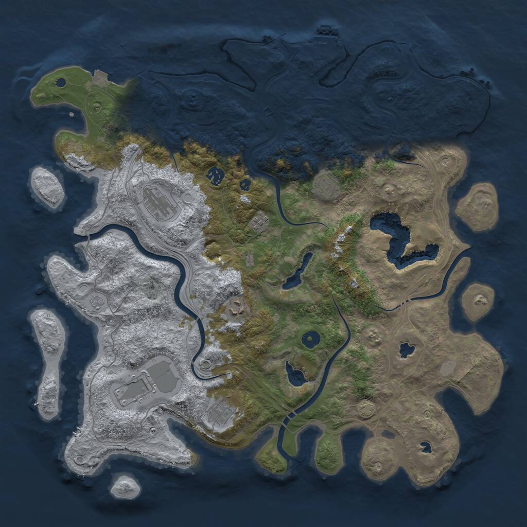 Rust Map: Procedural Map, Size: 4500, Seed: 122086055, 12 Monuments
