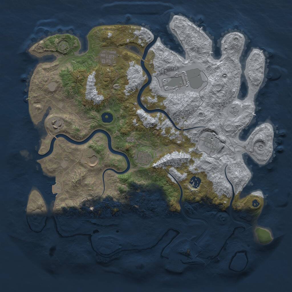 Rust Map: Procedural Map, Size: 3900, Seed: 973754215, 13 Monuments