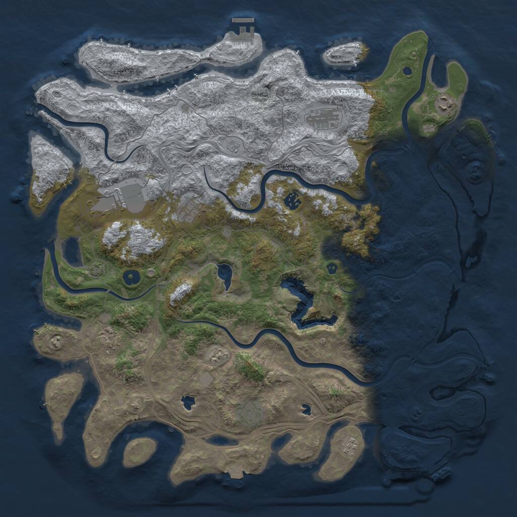 Rust Map: Procedural Map, Size: 4700, Seed: 1061096226, 14 Monuments