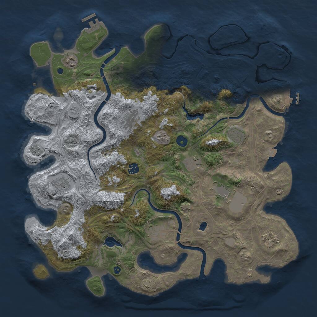 Rust Map: Procedural Map, Size: 4250, Seed: 1111111119, 16 Monuments