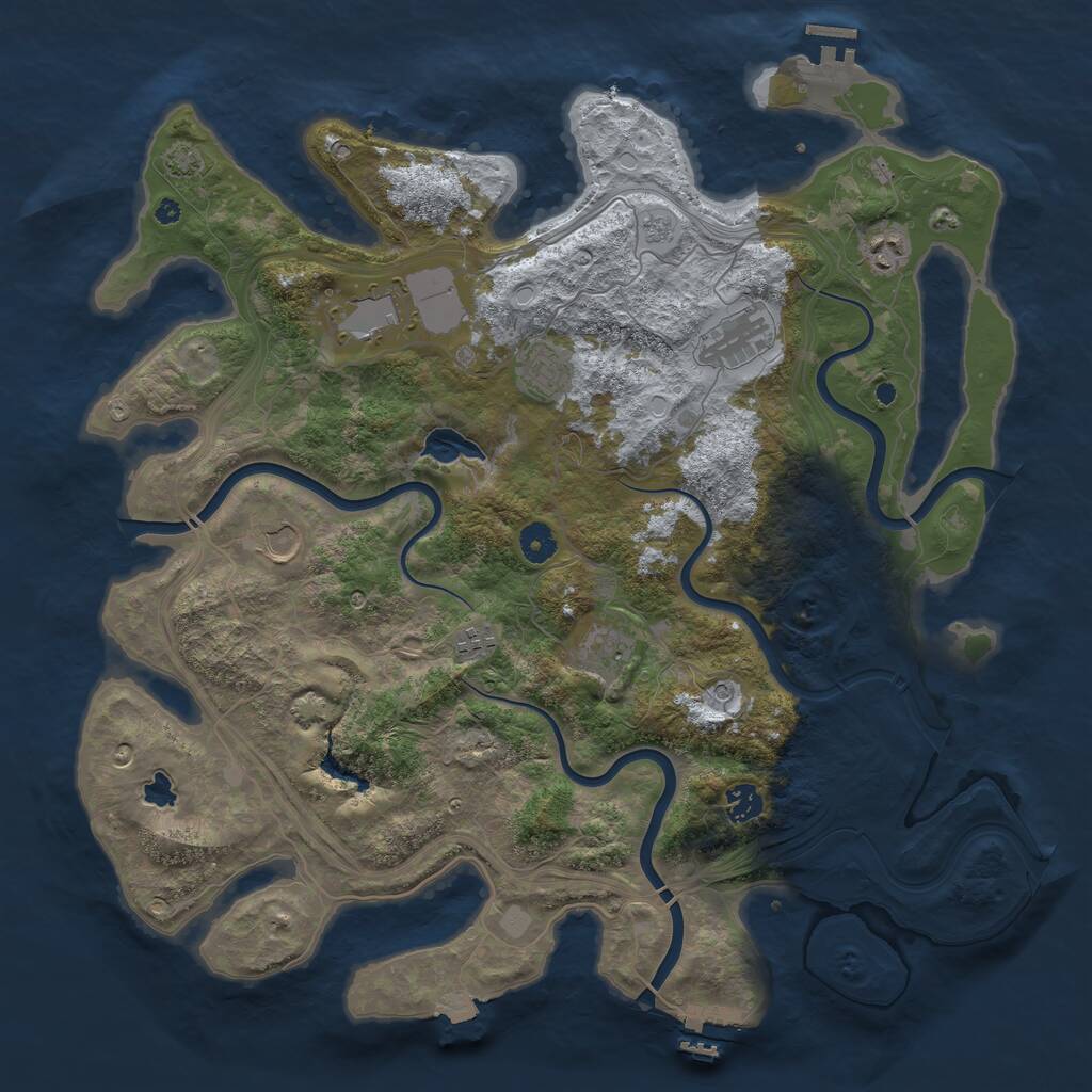 Rust Map: Procedural Map, Size: 4300, Seed: 123465798, 14 Monuments
