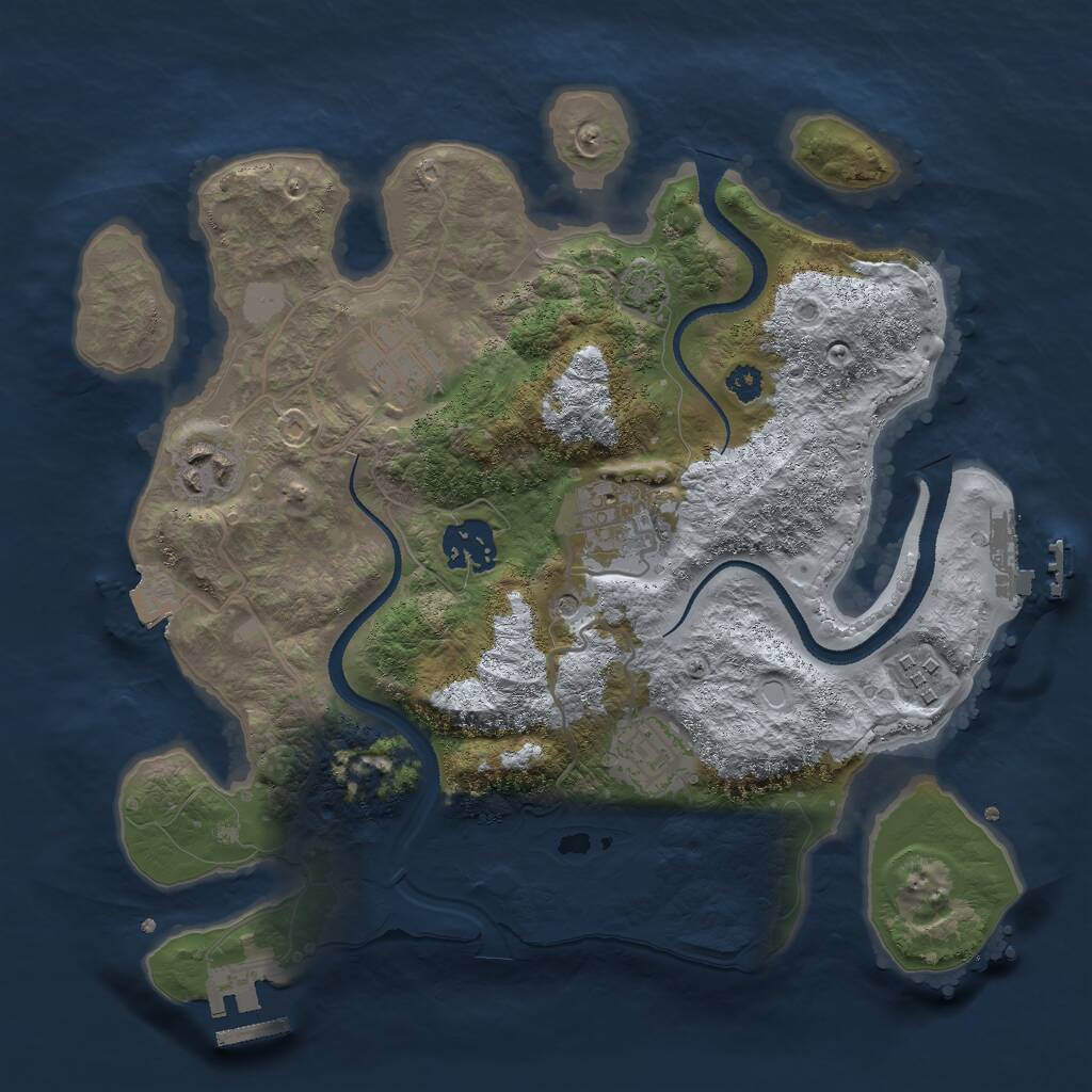 Rust Map: Procedural Map, Size: 3000, Seed: 1529312828, 11 Monuments