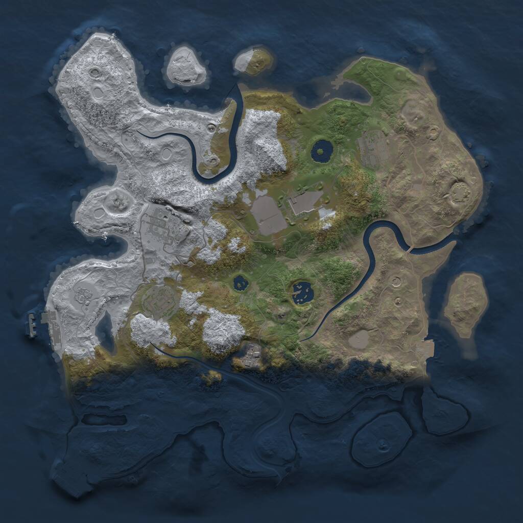 Rust Map: Procedural Map, Size: 3500, Seed: 849512894, 12 Monuments