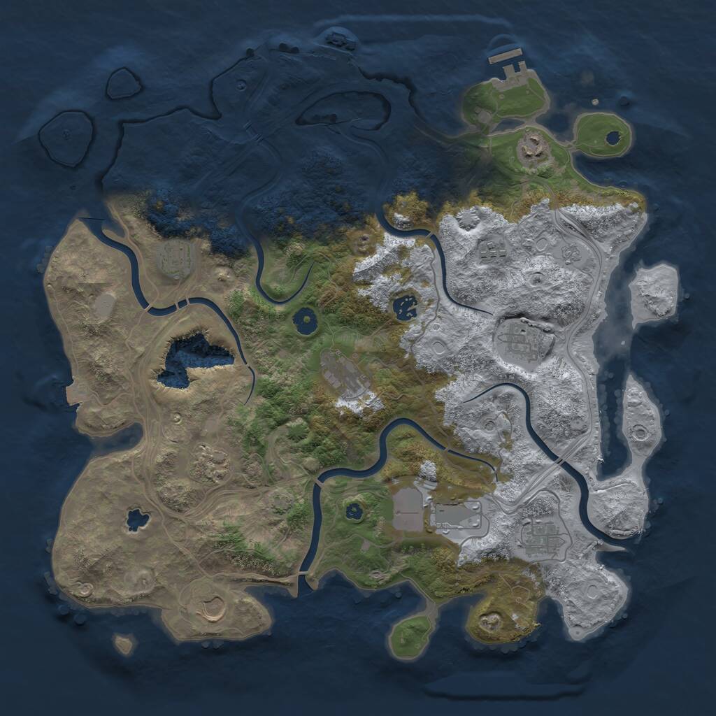 Rust Map: Procedural Map, Size: 4250, Seed: 59078, 16 Monuments