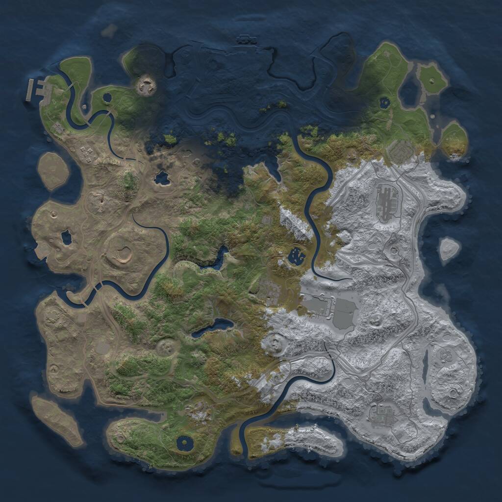 Rust Map: Procedural Map, Size: 4500, Seed: 68384312, 17 Monuments