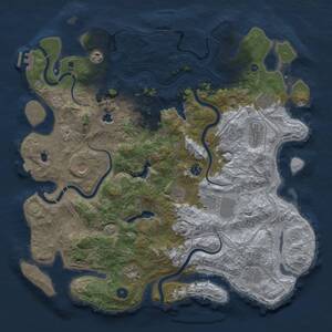 Thumbnail Rust Map: Procedural Map, Size: 4500, Seed: 68384312, 17 Monuments