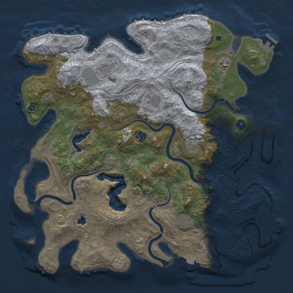 Rust Map: Procedural Map, Size: 4250, Seed: 1904731579, 13 Monuments