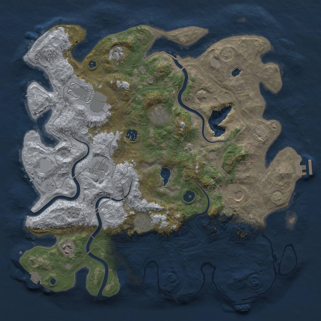 Rust Map: Procedural Map, Size: 4250, Seed: 1912798627, 15 Monuments