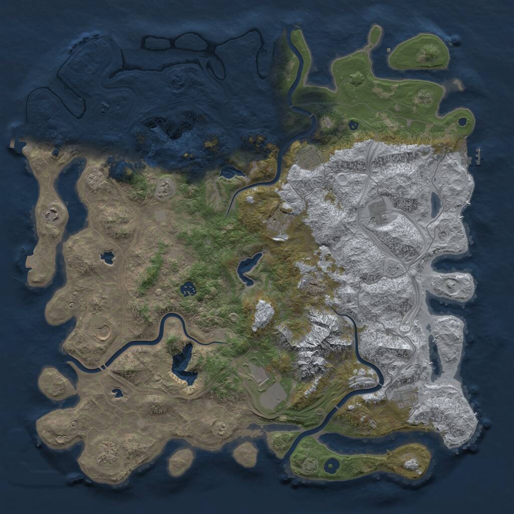 Rust Map: Procedural Map, Size: 5000, Seed: 10205586, 16 Monuments