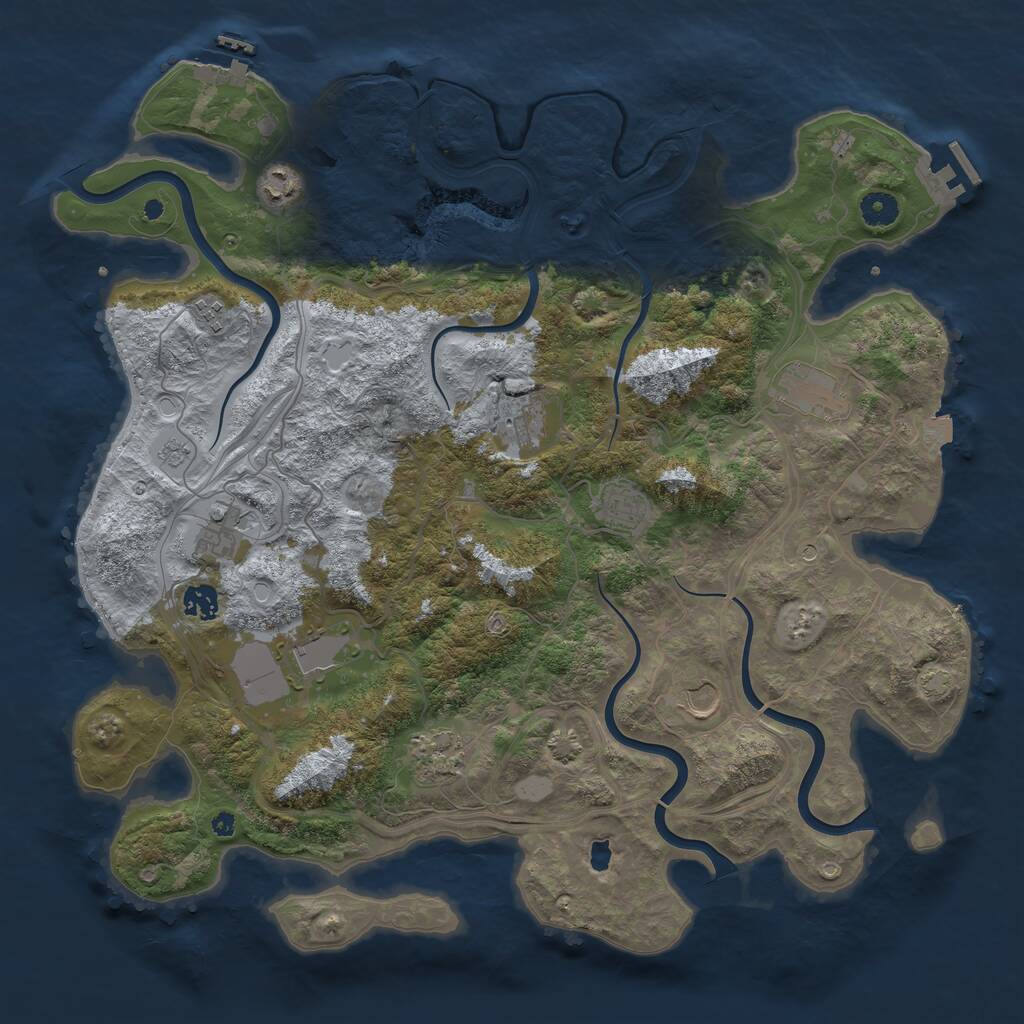 Rust Map: Procedural Map, Size: 4250, Seed: 1118199422, 16 Monuments