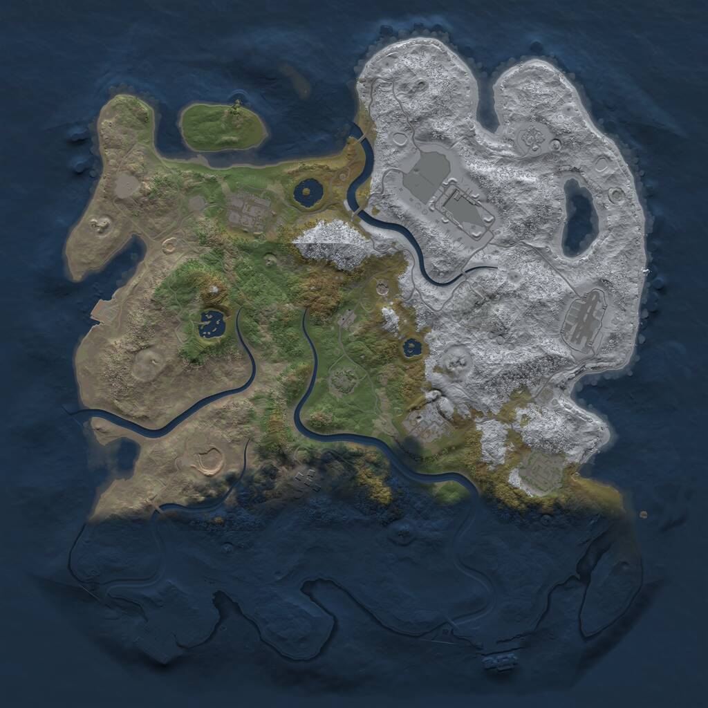 Rust Map: Procedural Map, Size: 3800, Seed: 8217, 14 Monuments