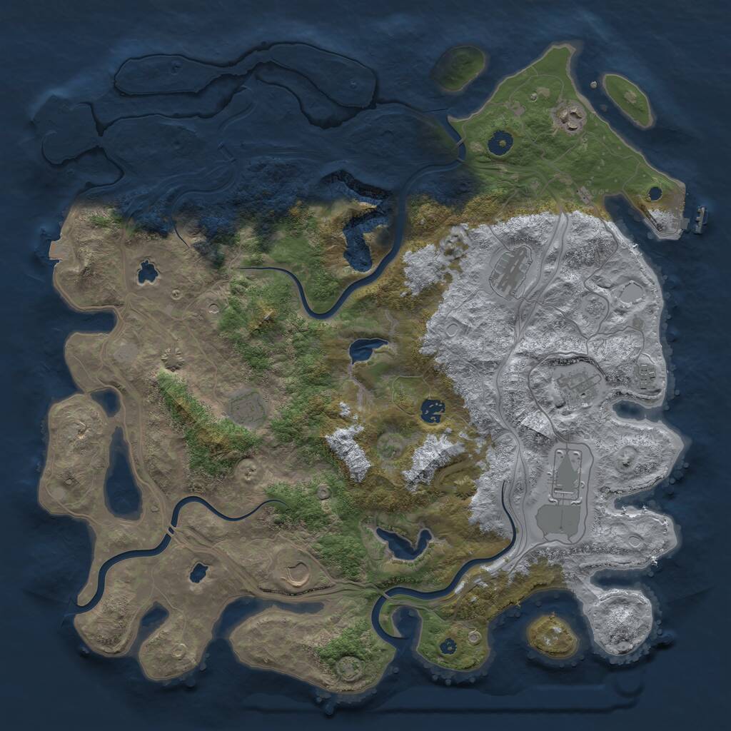 Rust Map: Procedural Map, Size: 4500, Seed: 16595, 14 Monuments
