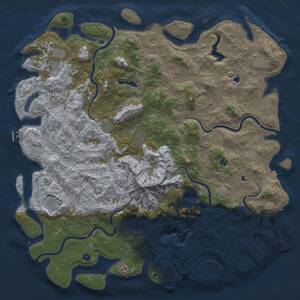 Thumbnail Rust Map: Procedural Map, Size: 6000, Seed: 108151749, 17 Monuments