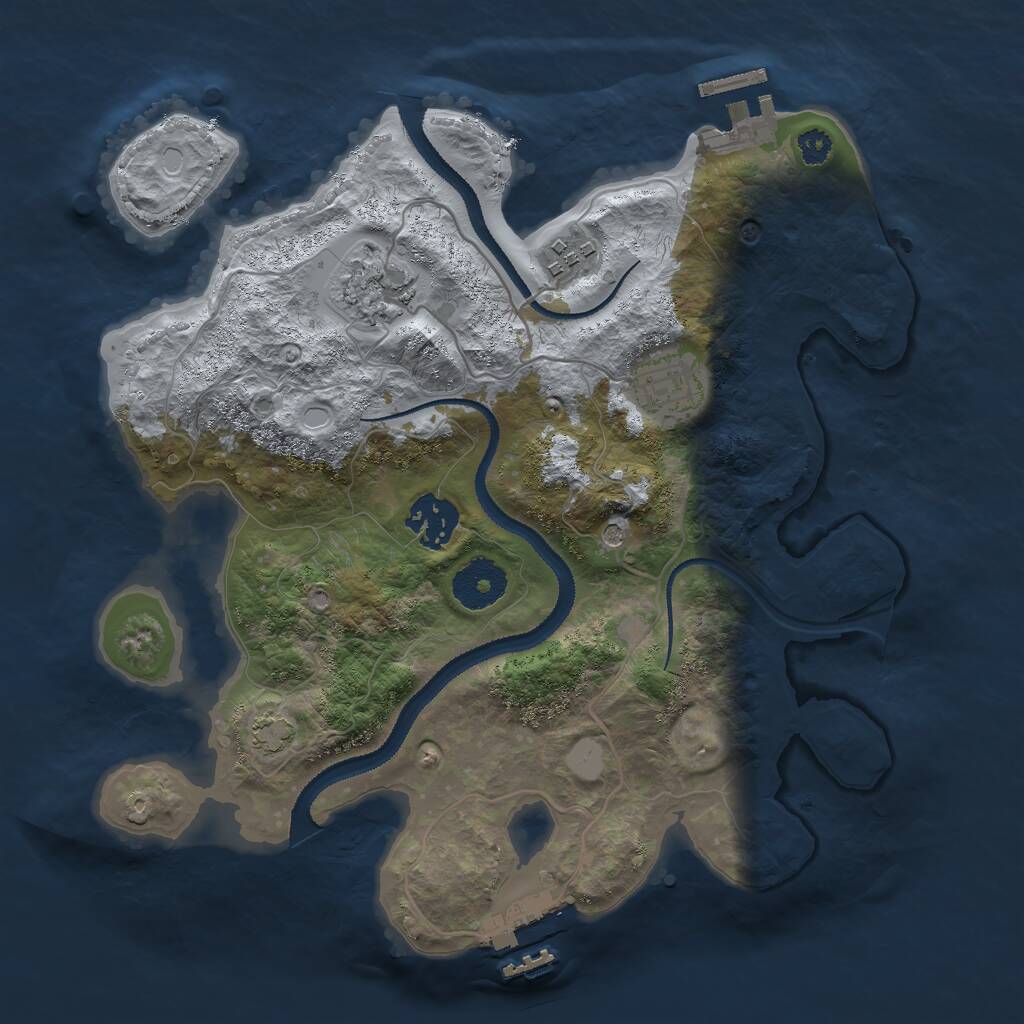 Rust Map: Procedural Map, Size: 3000, Seed: 1432243980, 9 Monuments