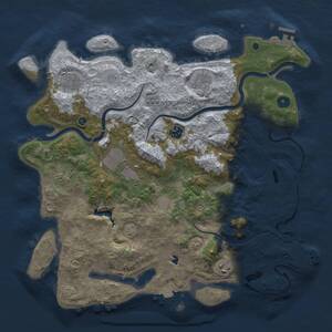 Thumbnail Rust Map: Procedural Map, Size: 4000, Seed: 9059761, 13 Monuments