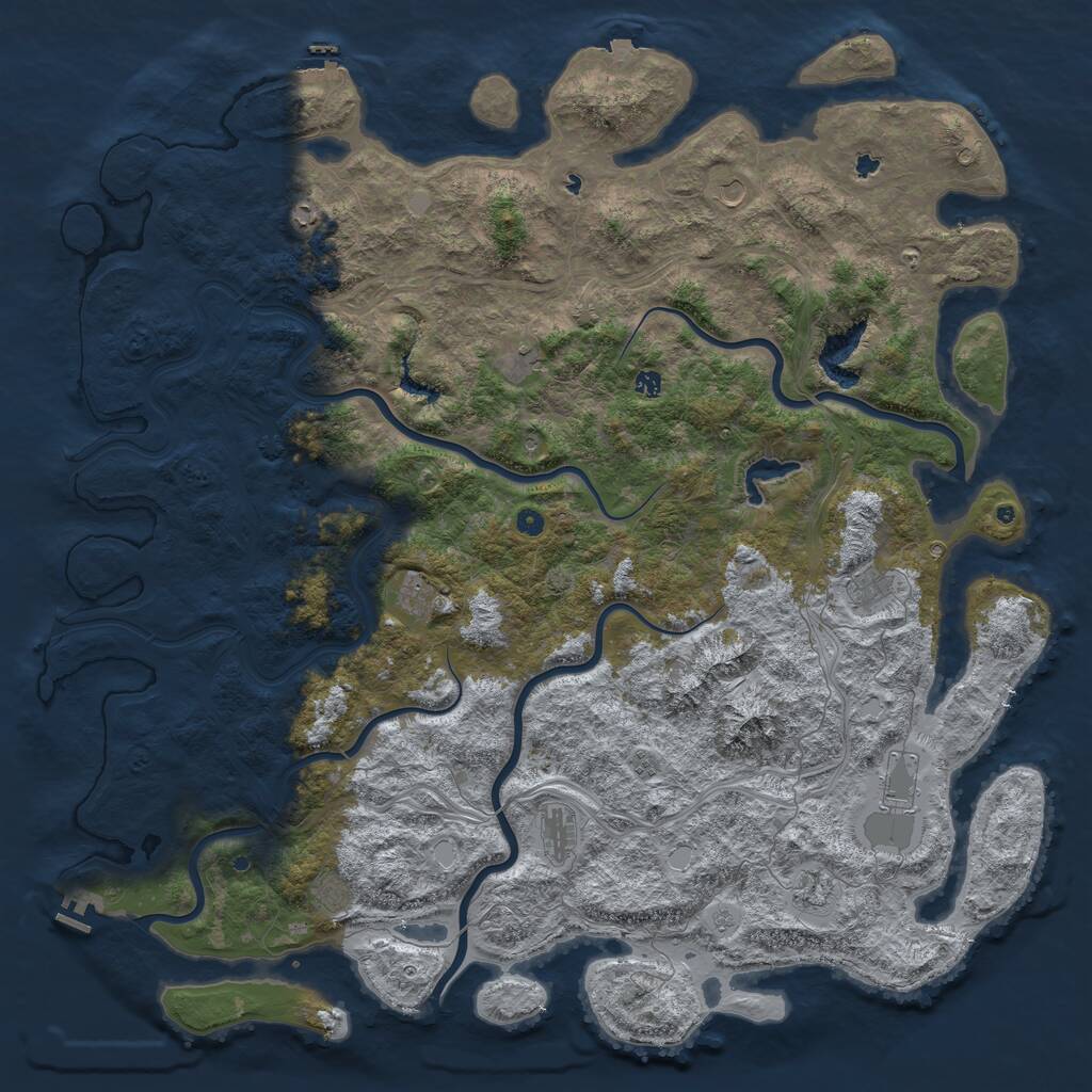 Rust Map: Procedural Map, Size: 6000, Seed: 15252112, 17 Monuments