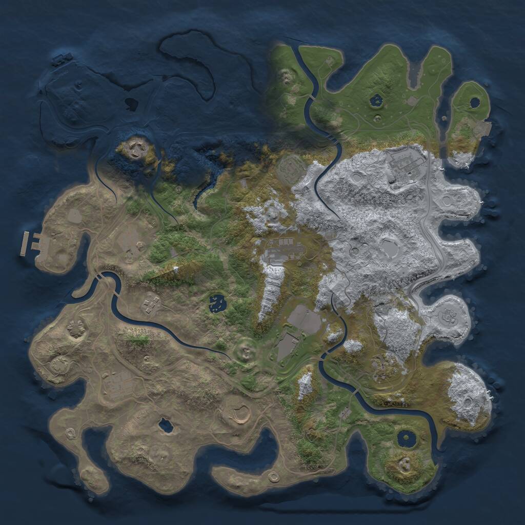 Rust Map: Procedural Map, Size: 4250, Seed: 1145144147, 17 Monuments