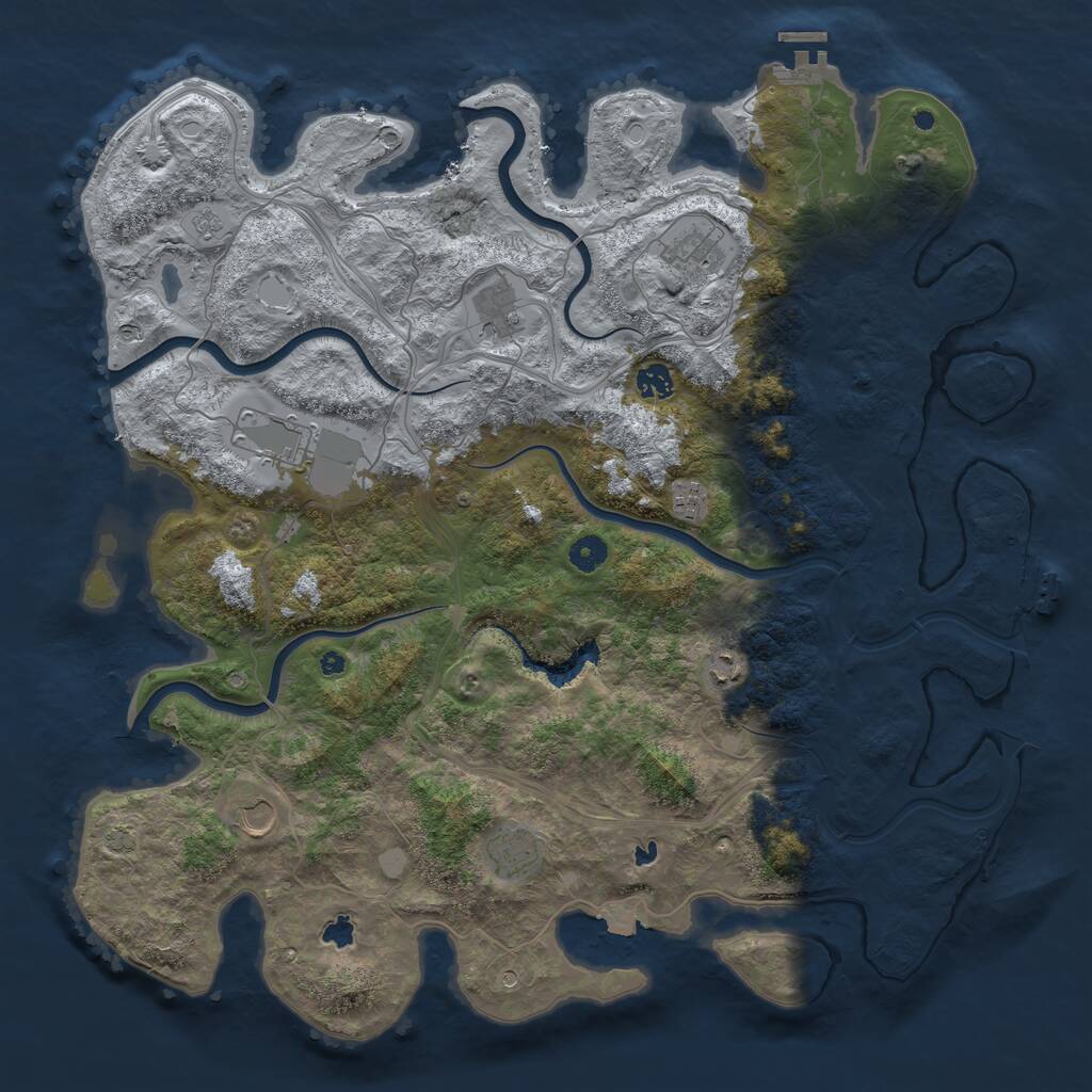 Rust Map: Procedural Map, Size: 4500, Seed: 1788246967, 14 Monuments