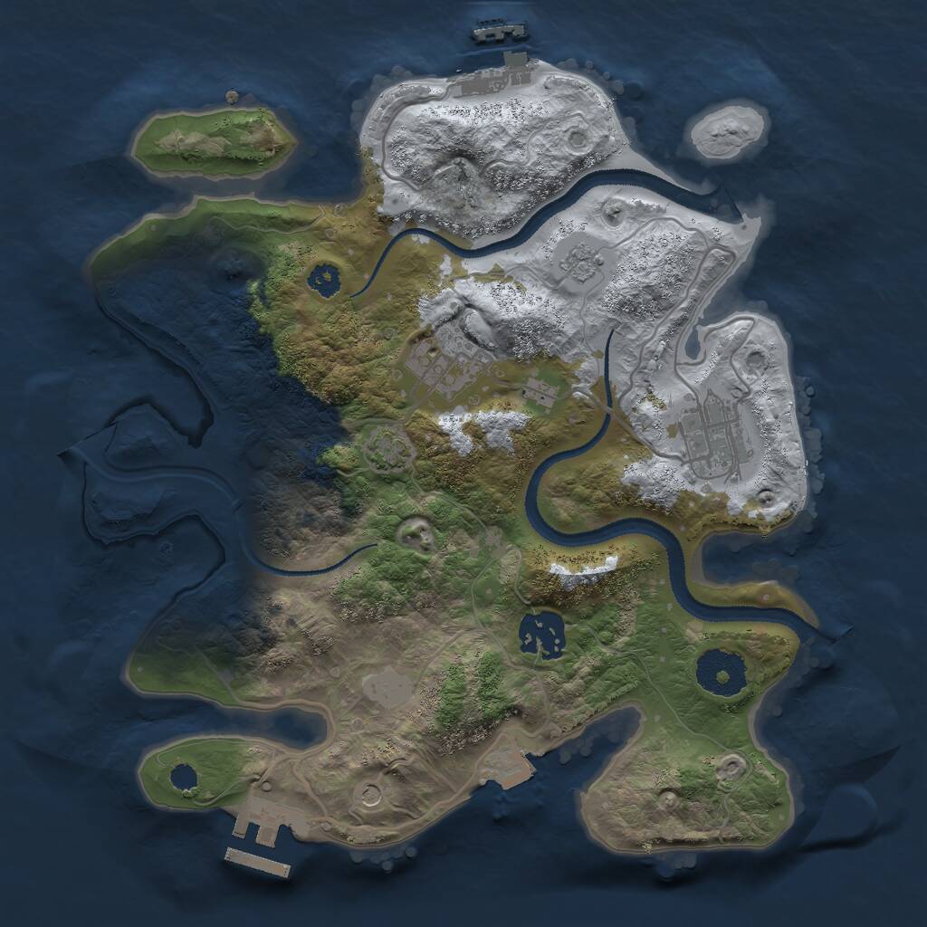 Rust Map: Procedural Map, Size: 2850, Seed: 800854377, 9 Monuments
