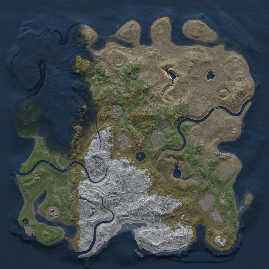 Rust Map: Procedural Map, Size: 4250, Seed: 878386001, 15 Monuments