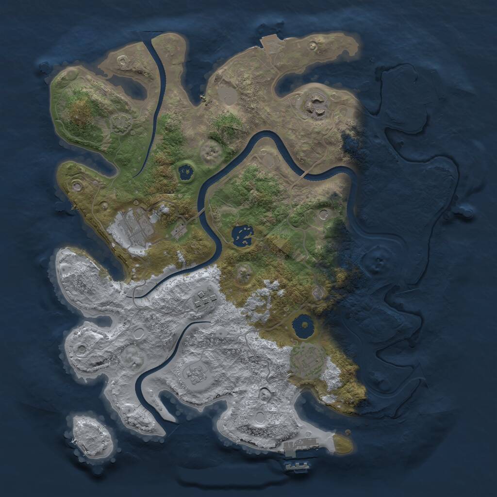 Rust Map: Procedural Map, Size: 3300, Seed: 92732612, 11 Monuments