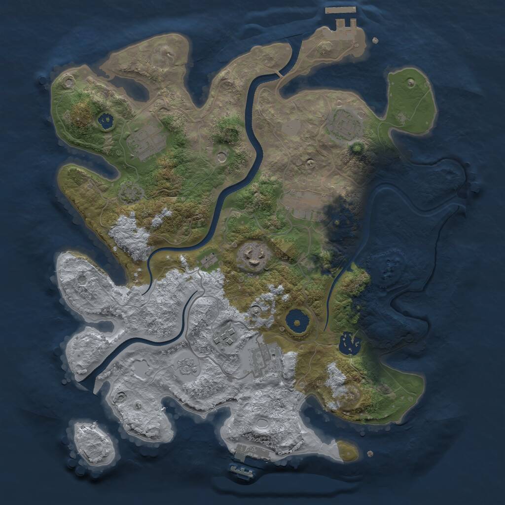 Rust Map: Procedural Map, Size: 3300, Seed: 92732612, 13 Monuments